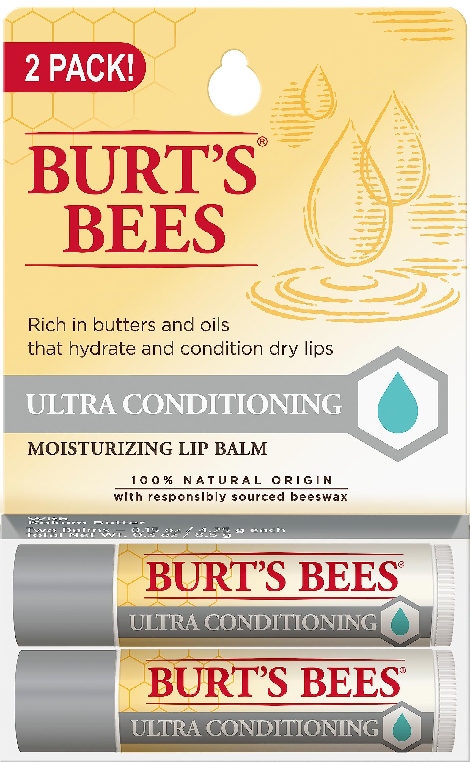 Bálsamo Labial Burt's Bees Ultra Conditioning 2 Tubos 4,25 Ml