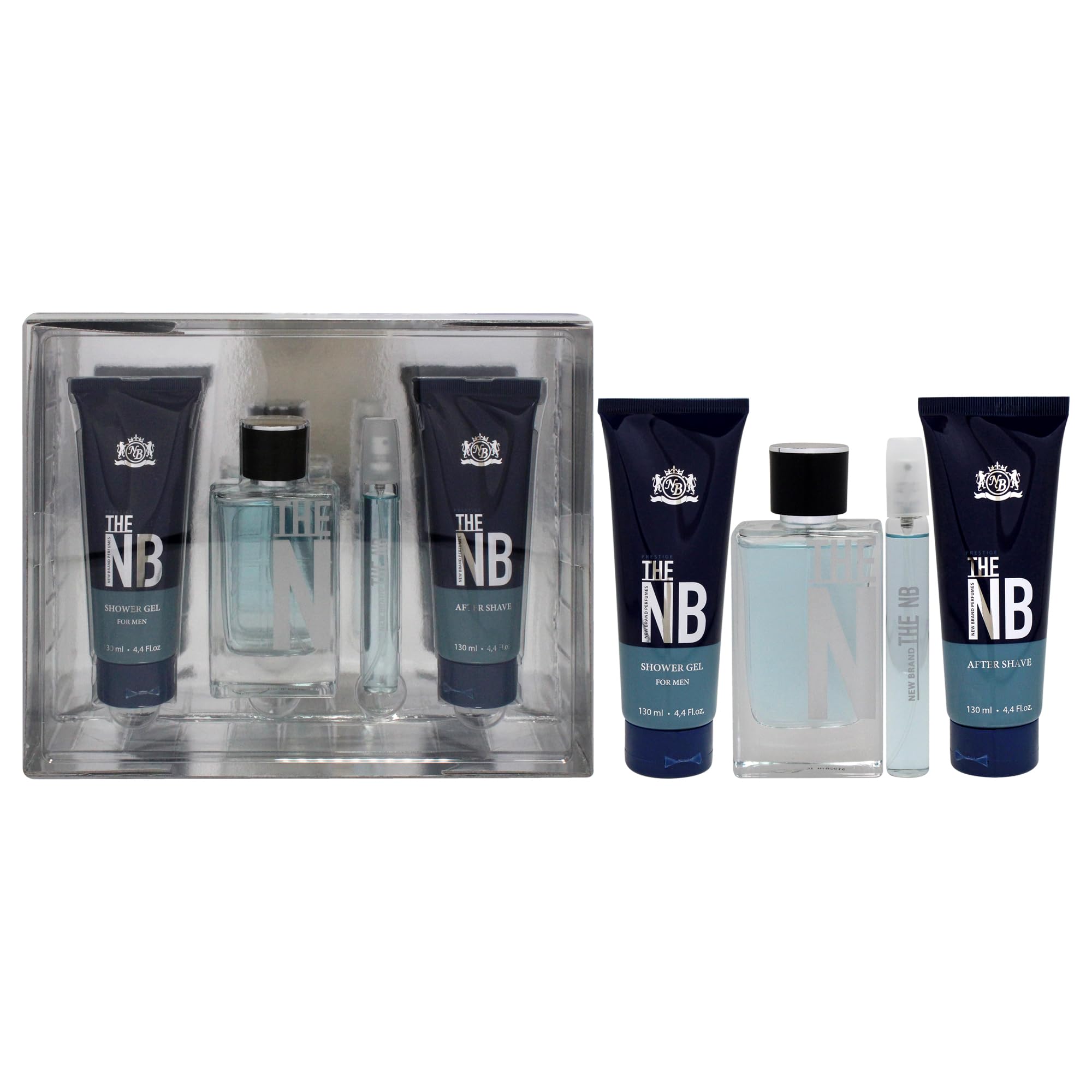 Conjunto De Presentes New Brand Prestige The Nb Para Homens 100 Ml Edt + 130 Ml De Gel De Banho + 130 Ml De Bálsamo Pós-barba + 15 Ml De Edt