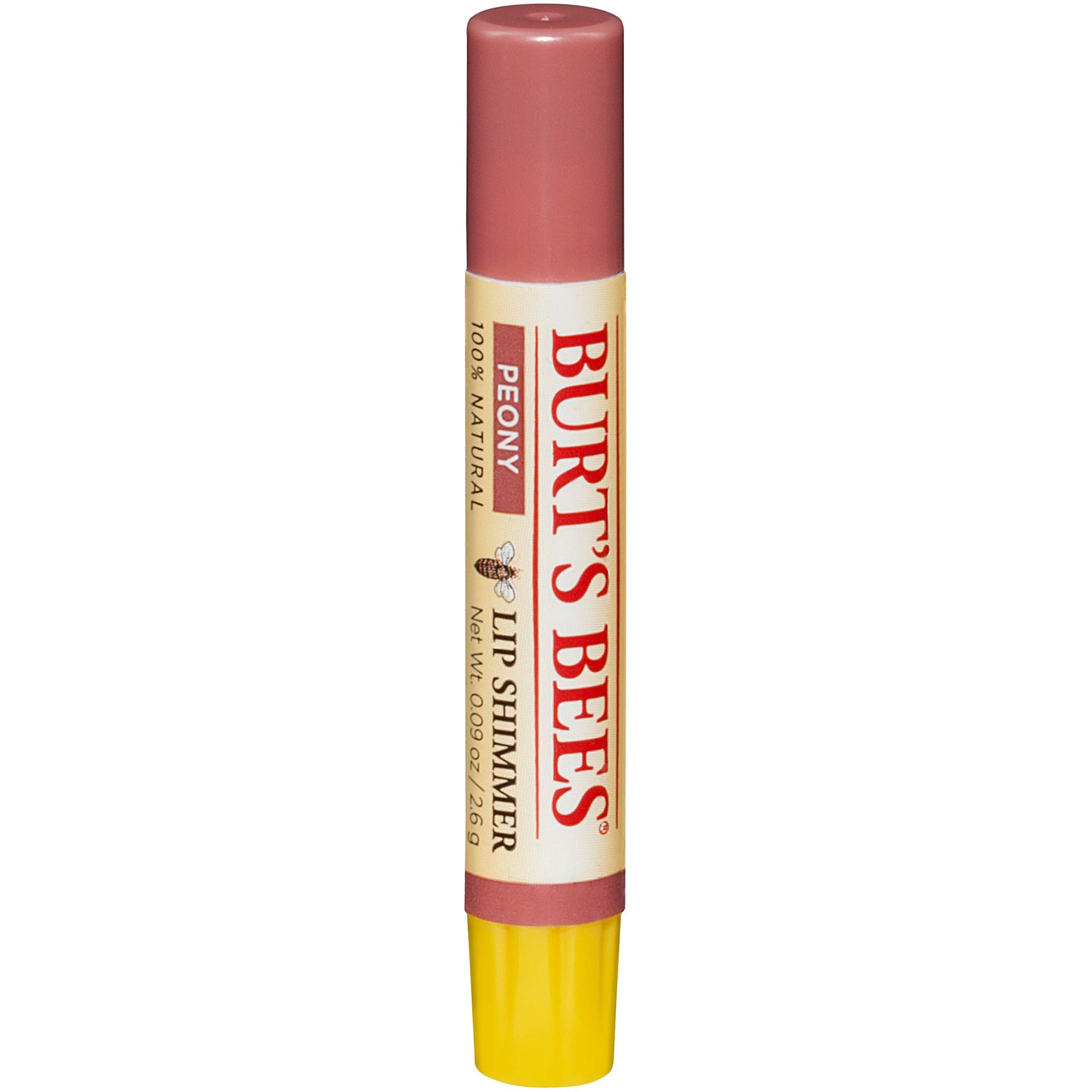 Lip Shimmer Burt's Bees Peony, 2,6 Ml, Pacote Com 4