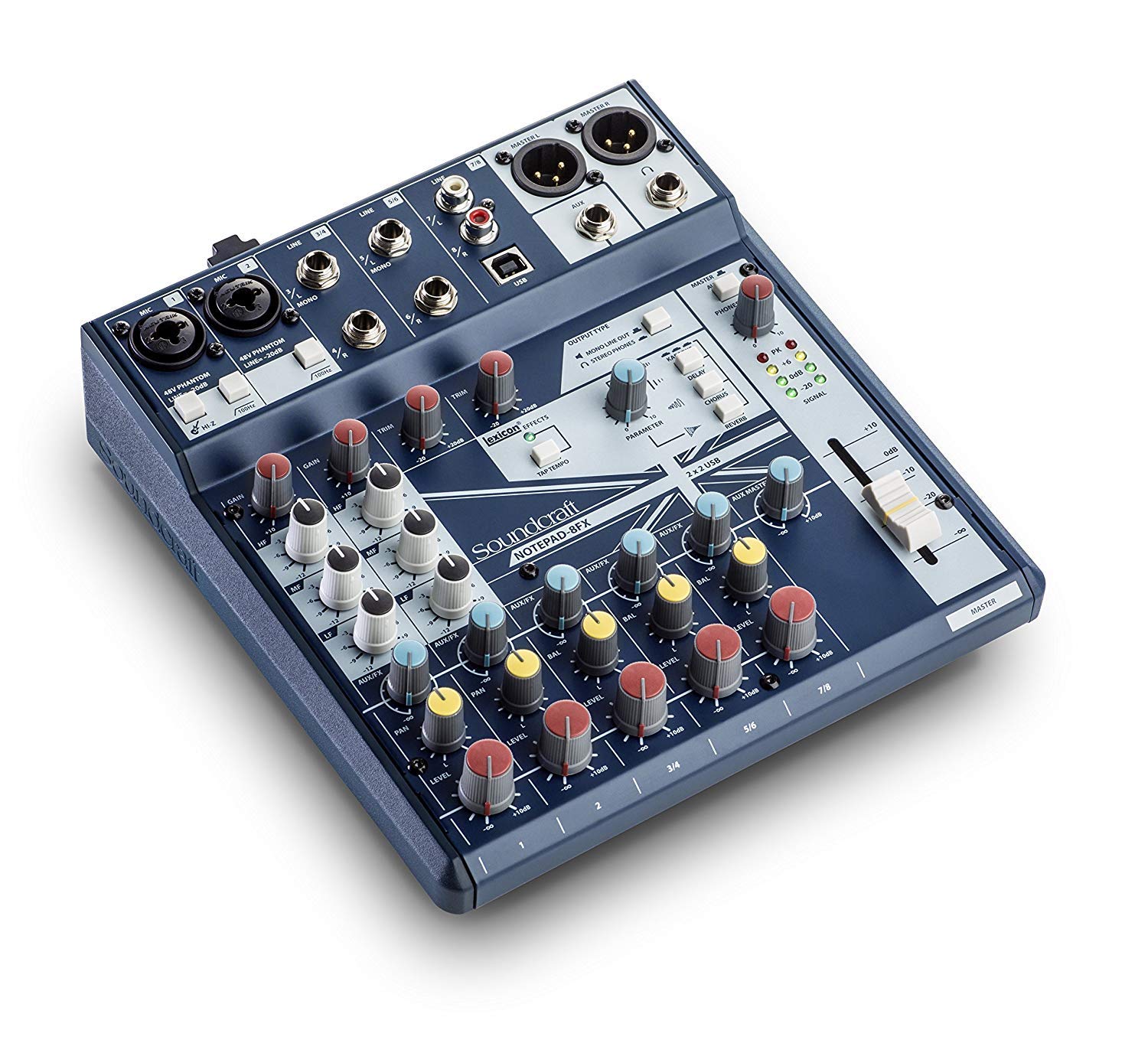 Interface De Áudio Usb Mixer Soundcraft Notepad-8fx Azul
