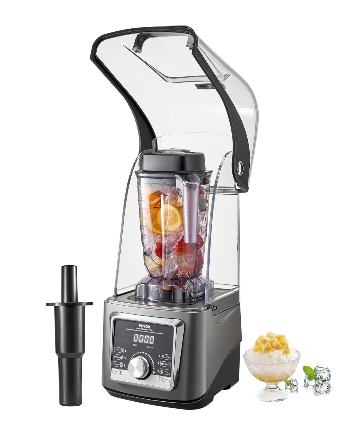 Liquidificador Vevor 2.5l 1400w Para Smoothies, Batidos E Sucos