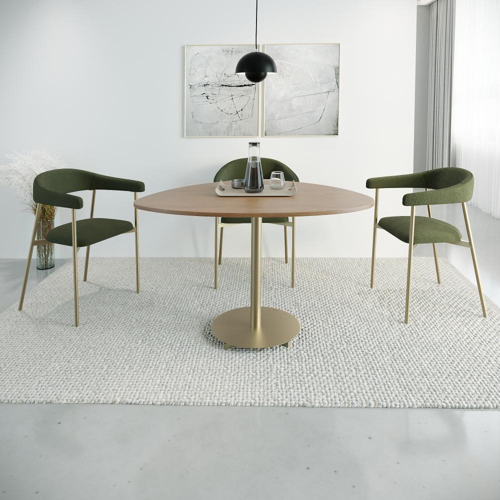 Conj 4 Cadeiras De Jantar Joy Boucle Verde Alga Est.champ