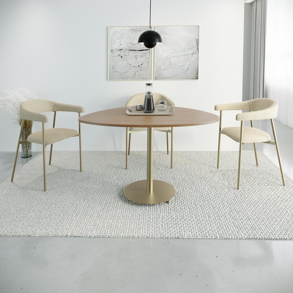 Conj 4 Cadeiras De Jantar Joy Boucle Vanilla Est.champ