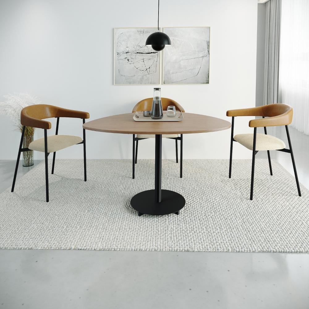 Conjunto 2 Cadeiras De Jantar Joy Tecido Boucle Est.preta