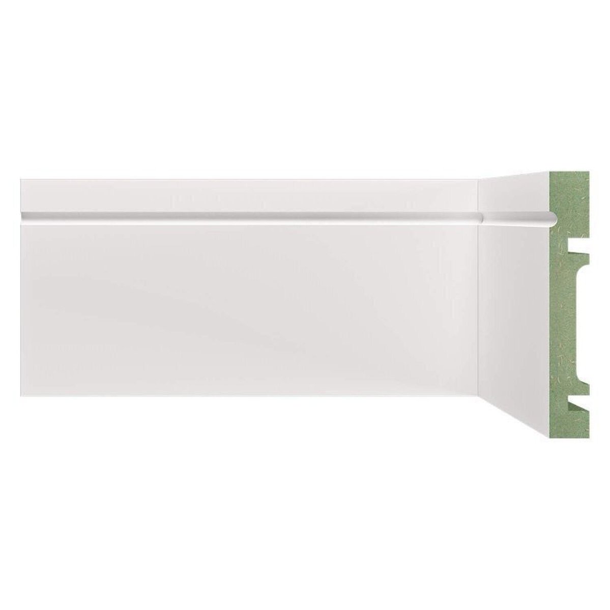 Kit 54m Linear Rodapé De Mdf 10cm X 1,5cm X 240cm Com Friso 1003 Branco