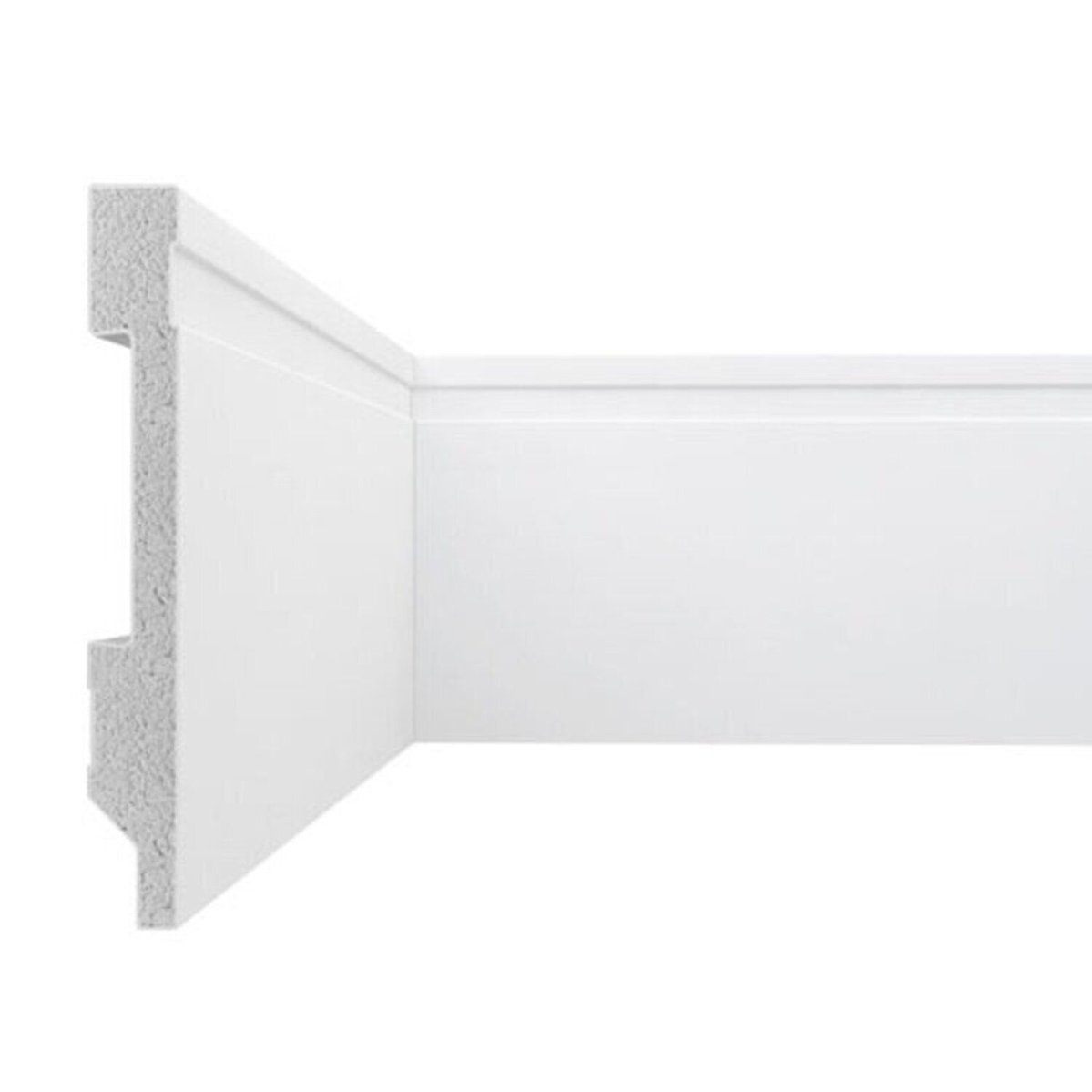 Kit 24 Metros Lineares Rodapé Frisado 10cm Em Poliestireno Floort Branco