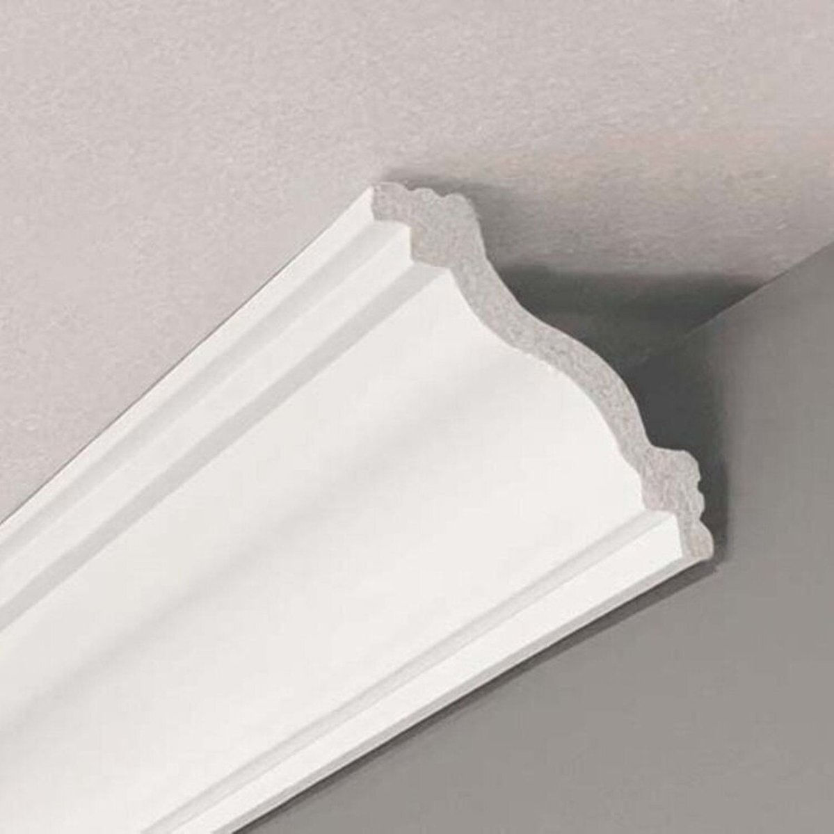 Kit 60 Metros Lineares Rodateto Em Poliestireno 4,3cm Floort Acessórios Branco