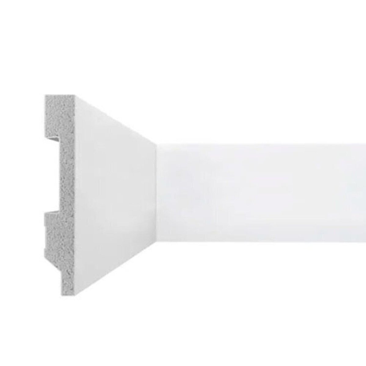 Kit 60 Metros Lineares Rodapé Liso 7 Cm Em Poliestireno Floort Branco
