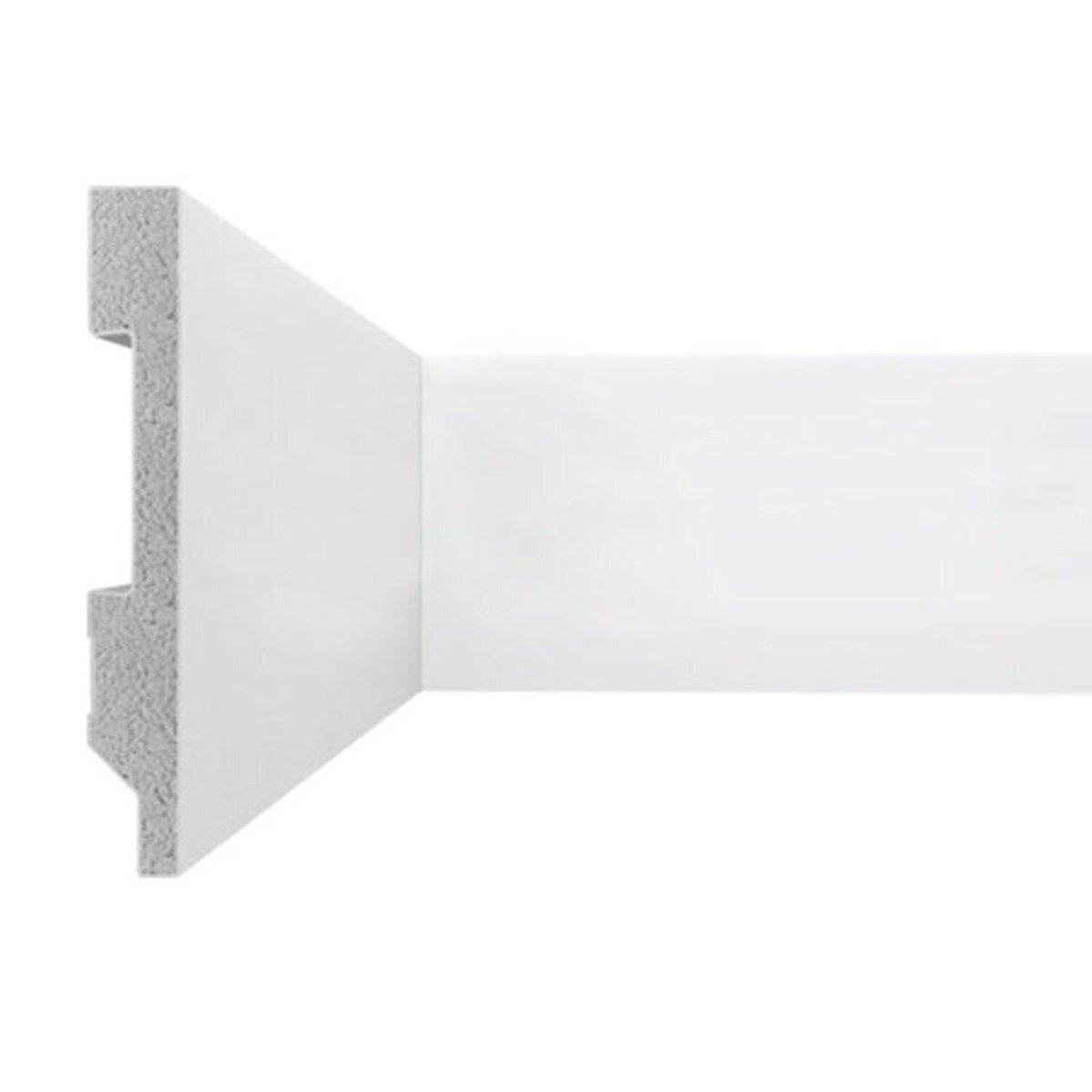 Kit 48 Metros Lineares Rodapé Plus Liso 7 Cm Em Poliestireno Floort Branco