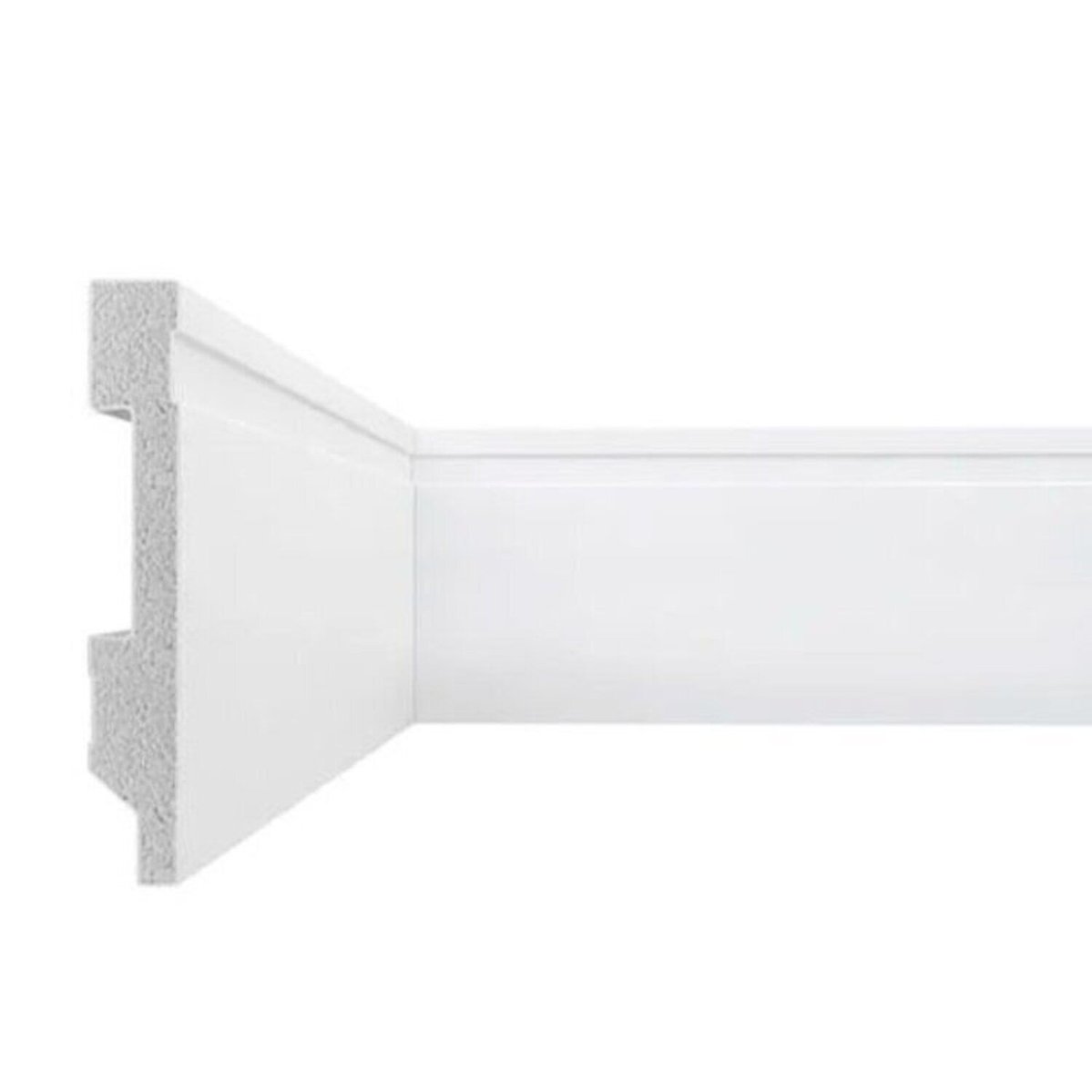 Kit 60 Metros Lineares Rodapé Frisado 7 Cm Em Poliestireno Floort Branco