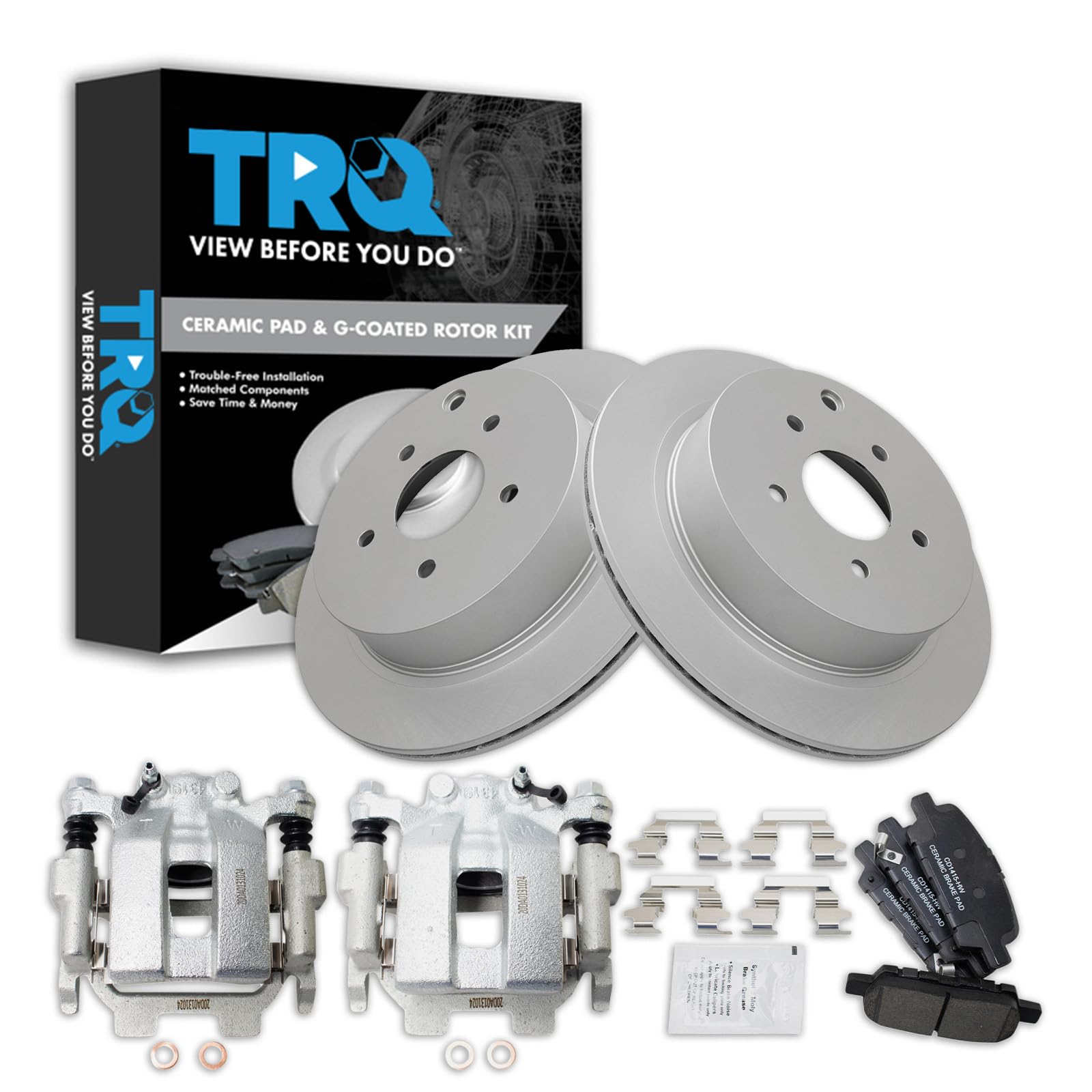 Kit De Pastilhas De Freio E Rotor Trq Rear Compatível Com Infiniti E Nissan