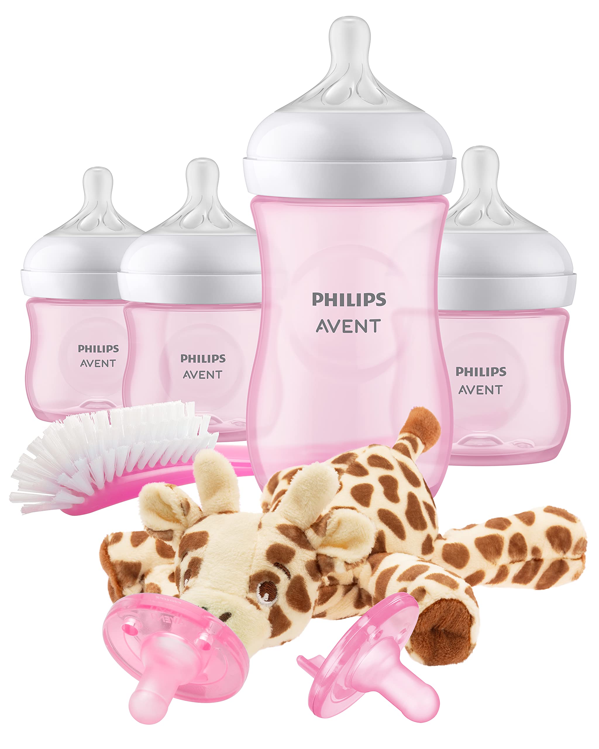 Conjunto De Mamadeiras Avent Natural Response Pink Com Snuggle