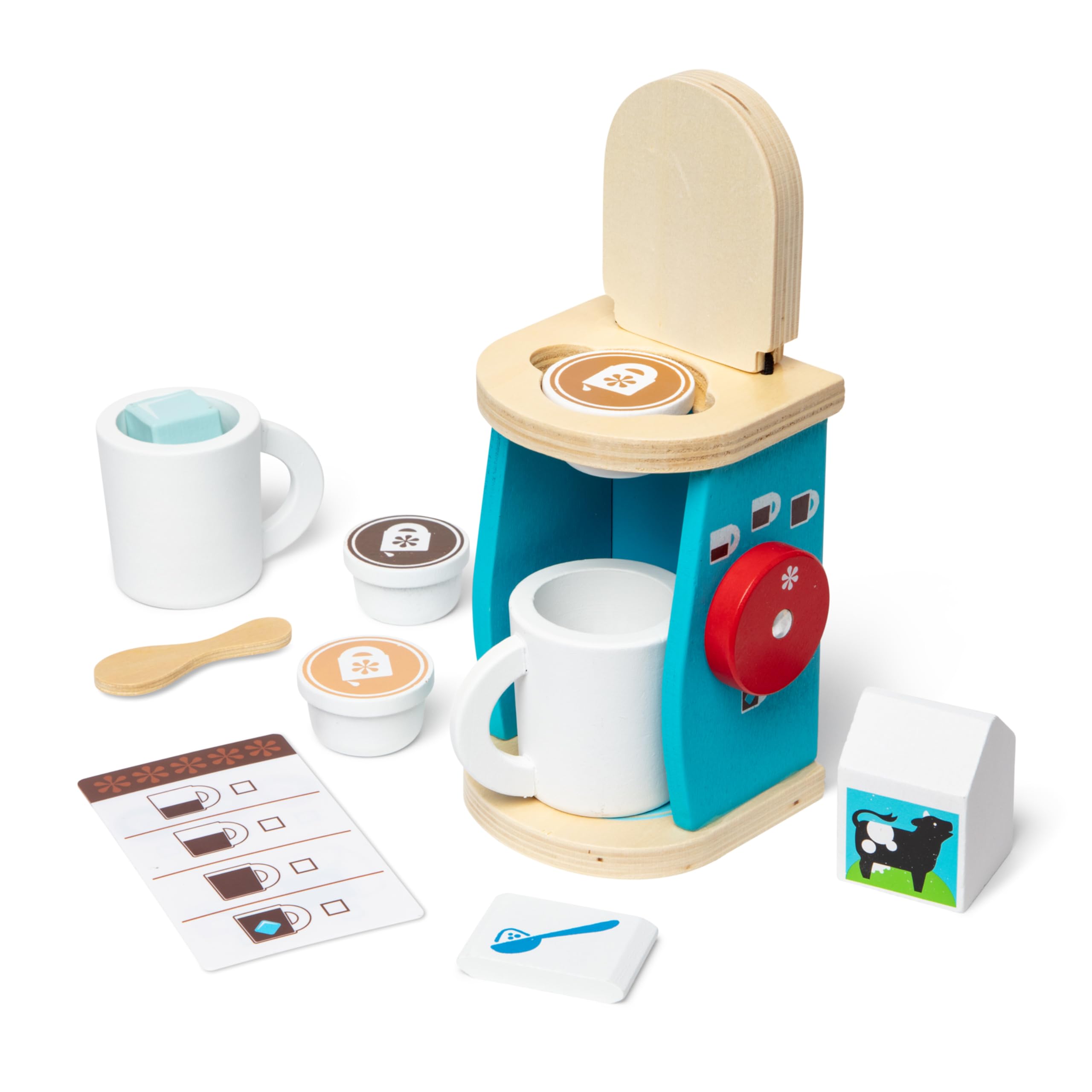 Conjunto De Café Melissa &amp; Doug, Prepare E Sirva Com 2 Canecas E 3 Cápsulas