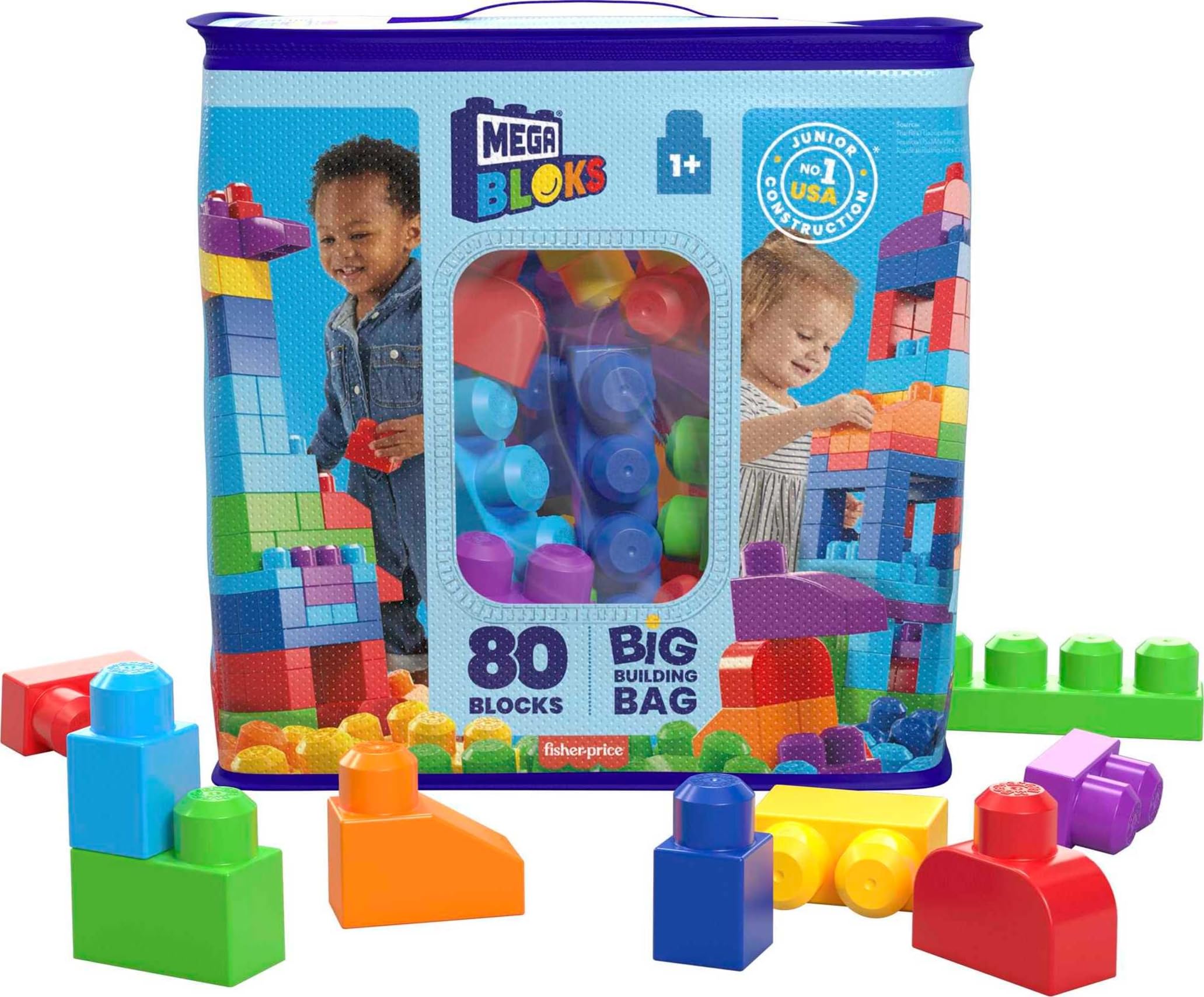 Blocos De Construção De Brinquedo Mega Bloks First Builders Com 80 Peças