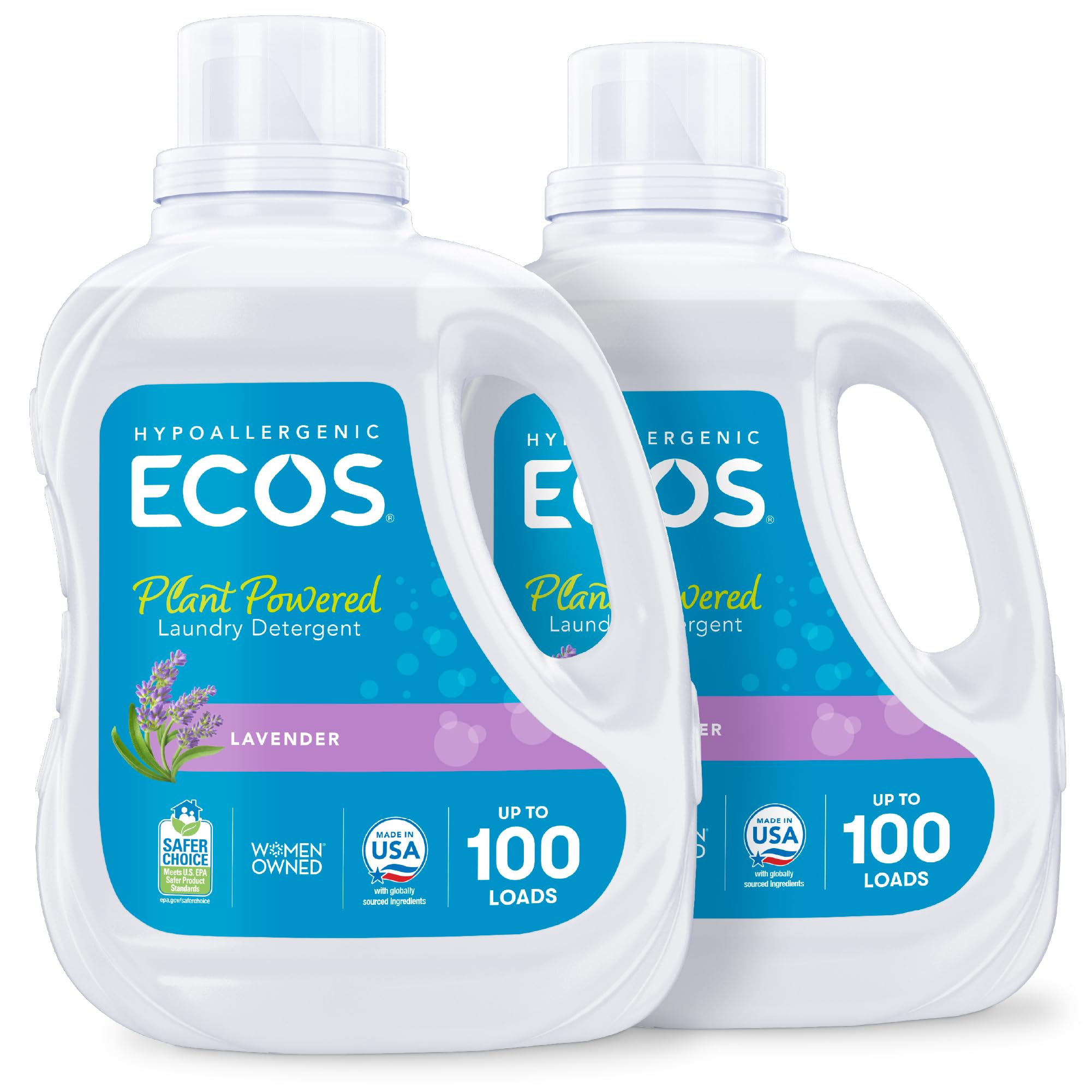 Detergente Para Roupa Ecos Liquid 200 Loads, Pacote Com 2 Litros De Lavanda
