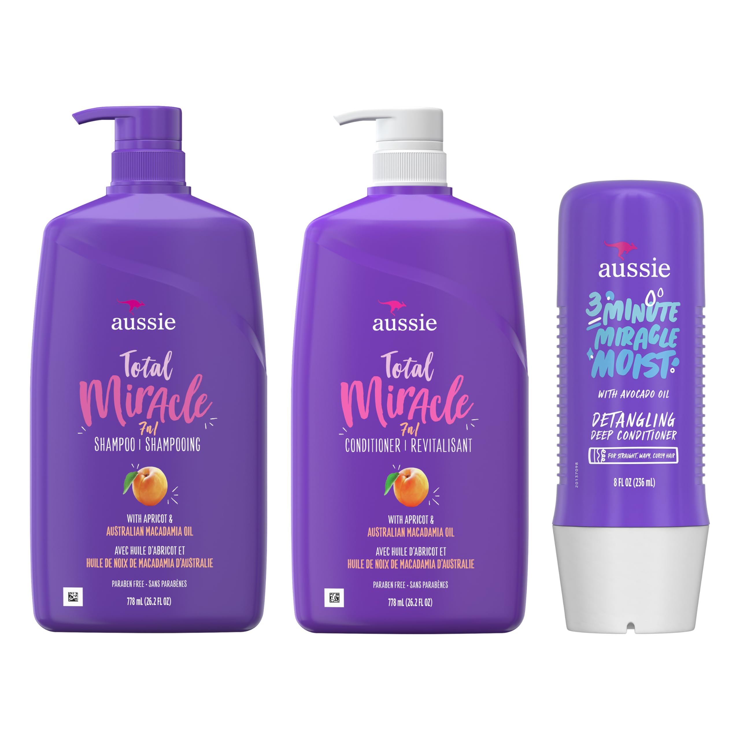 Shampoo, Condicionador E Tratamento Hair Care Bundle Aussie Total Miracle