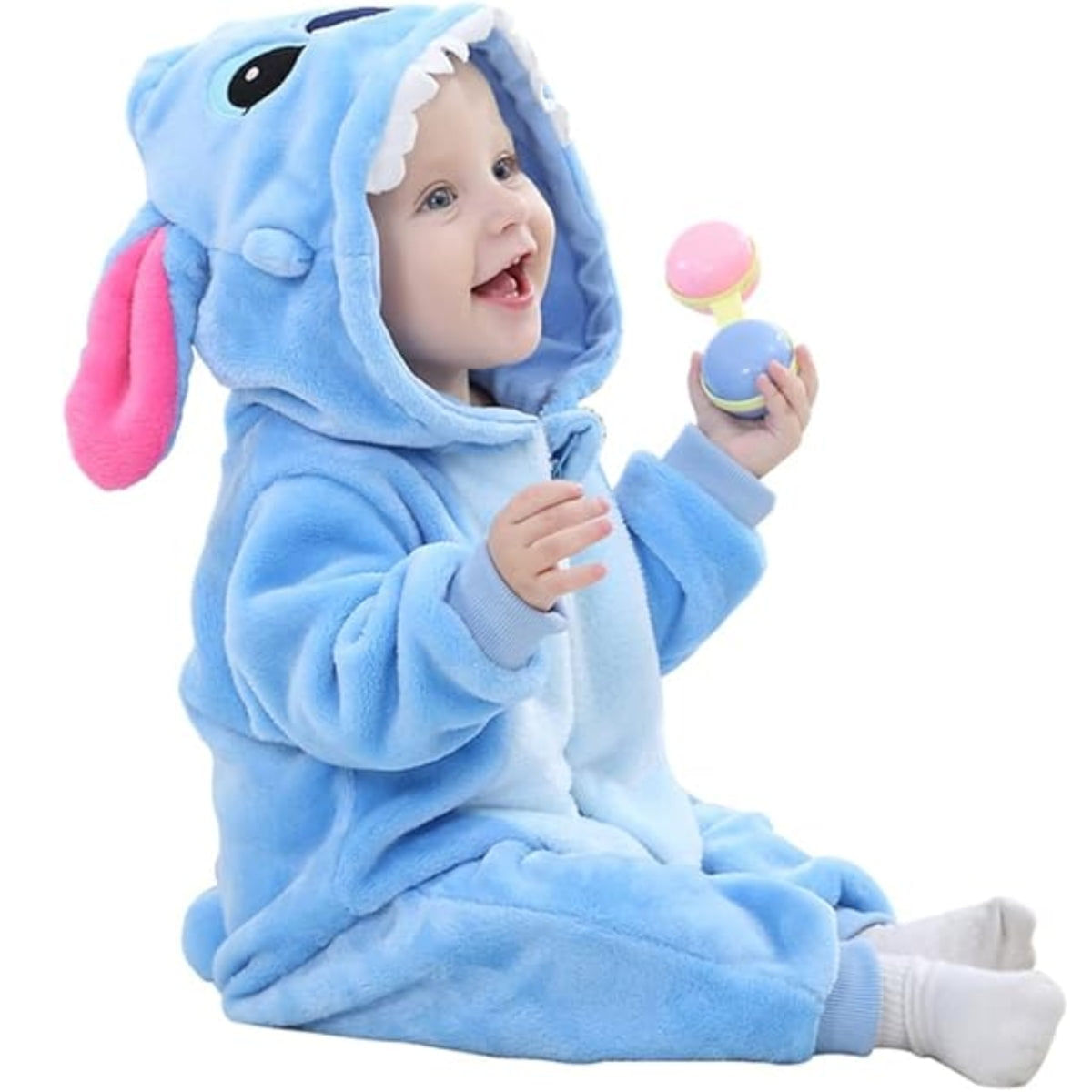 Macacão Disney 3D Stitch Fleece Para Bebê 18-24m