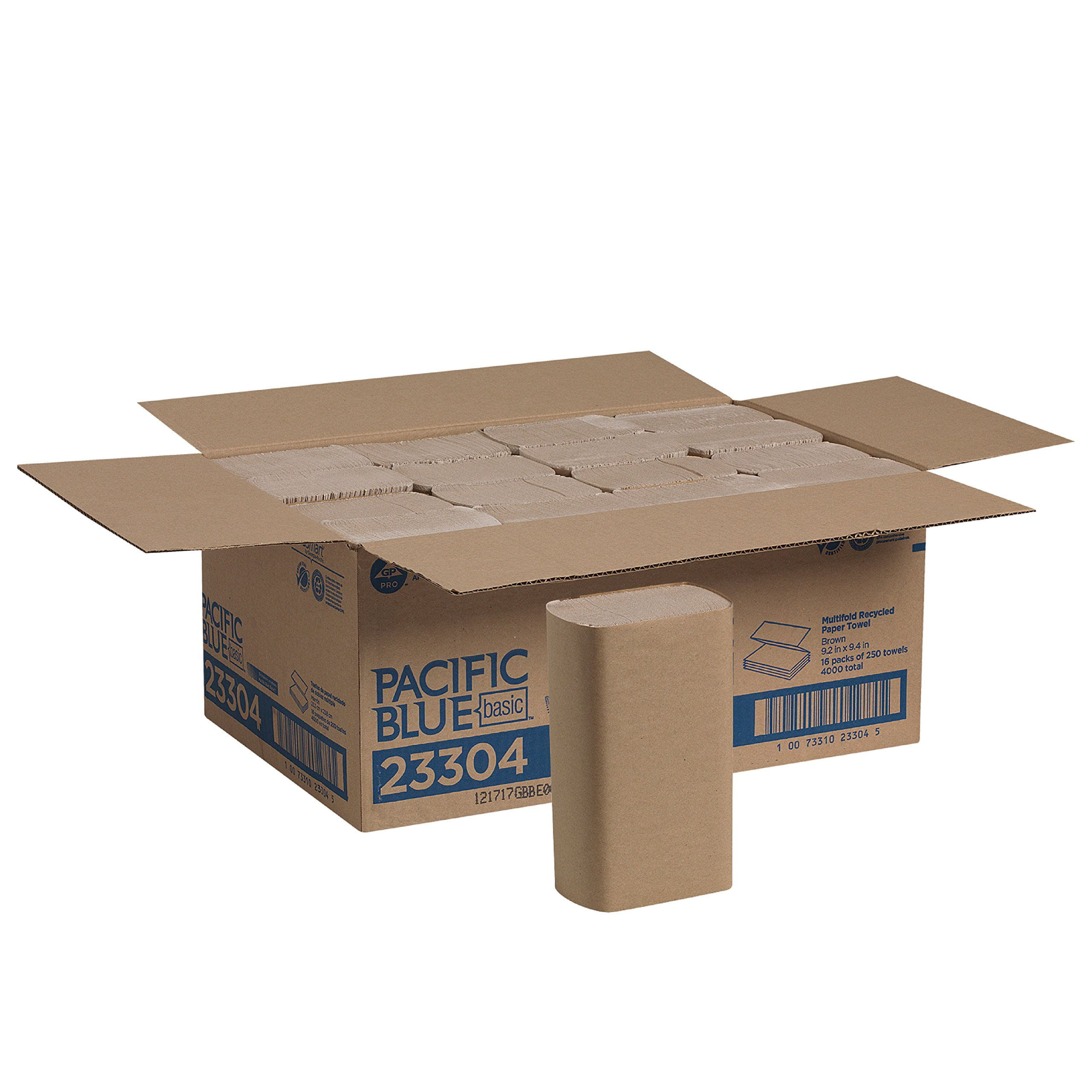 Toalhas De Papel Pacific Blue Basic Recycled 250 Toalhas X 16 Pacotes