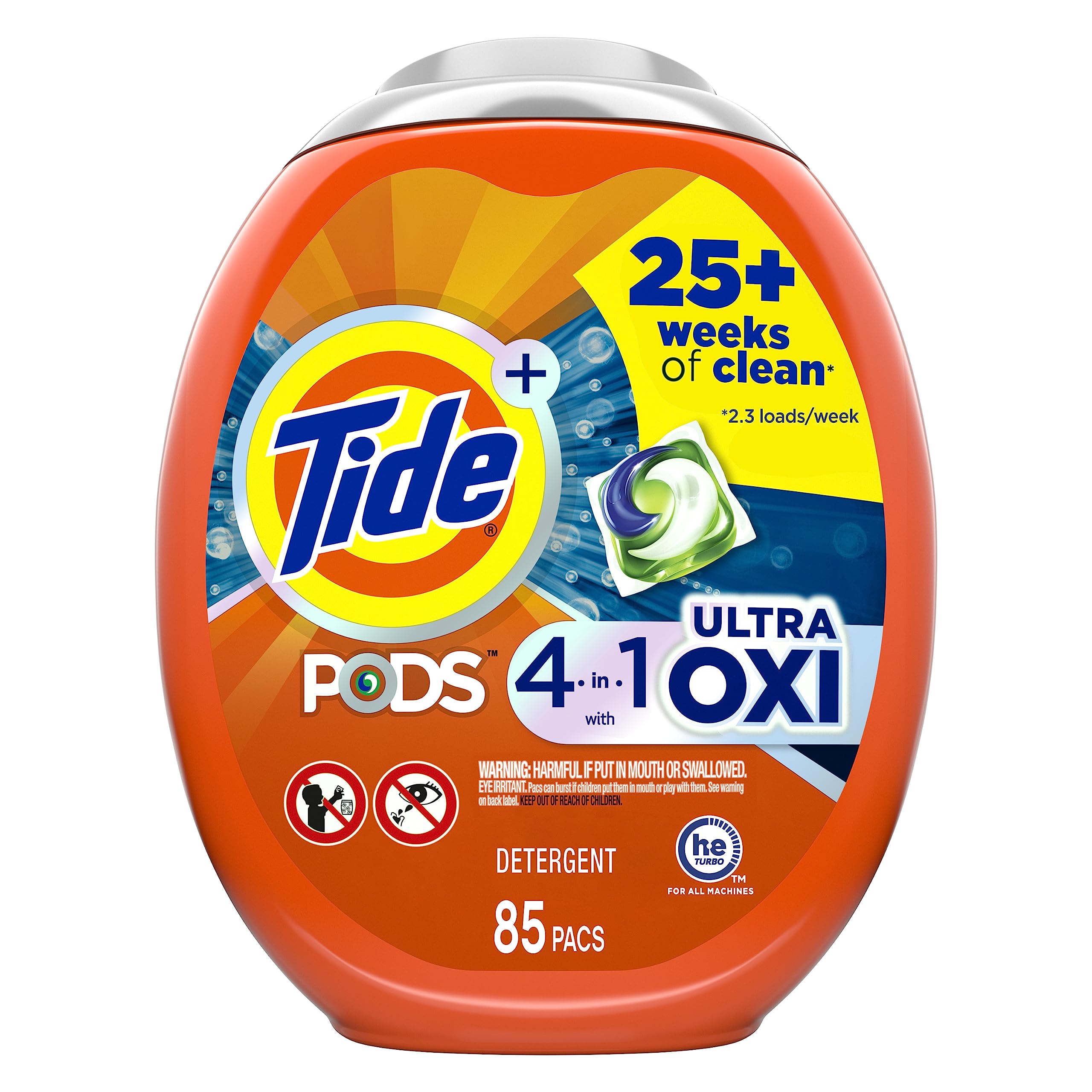 Detergente Para Roupa Tide Pods Liquid 4 Em 1 Ultra Oxi 85 Pacotes