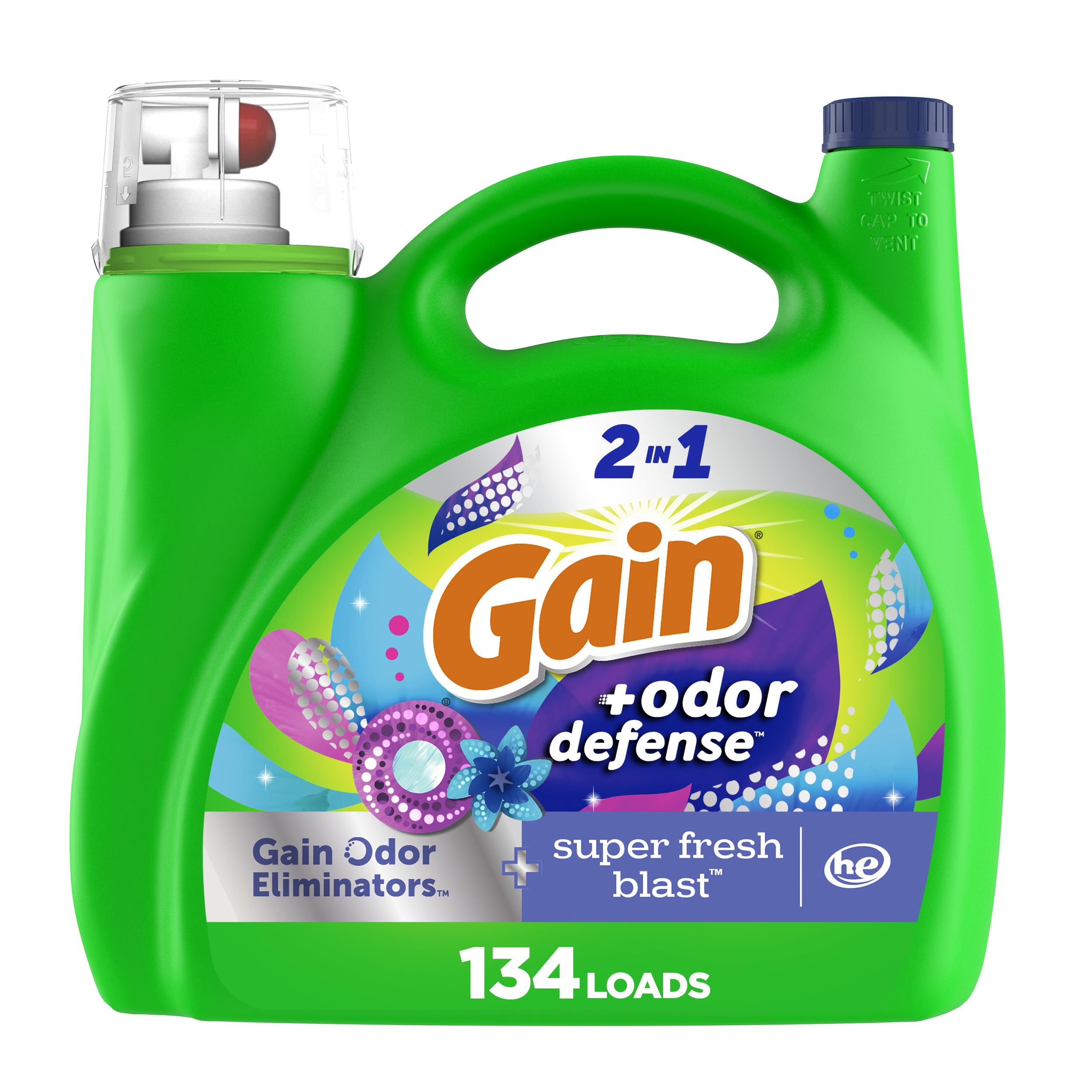 Detergente Para Roupa Gain Odor Defense Super Fresh 5.7l 134 Loads