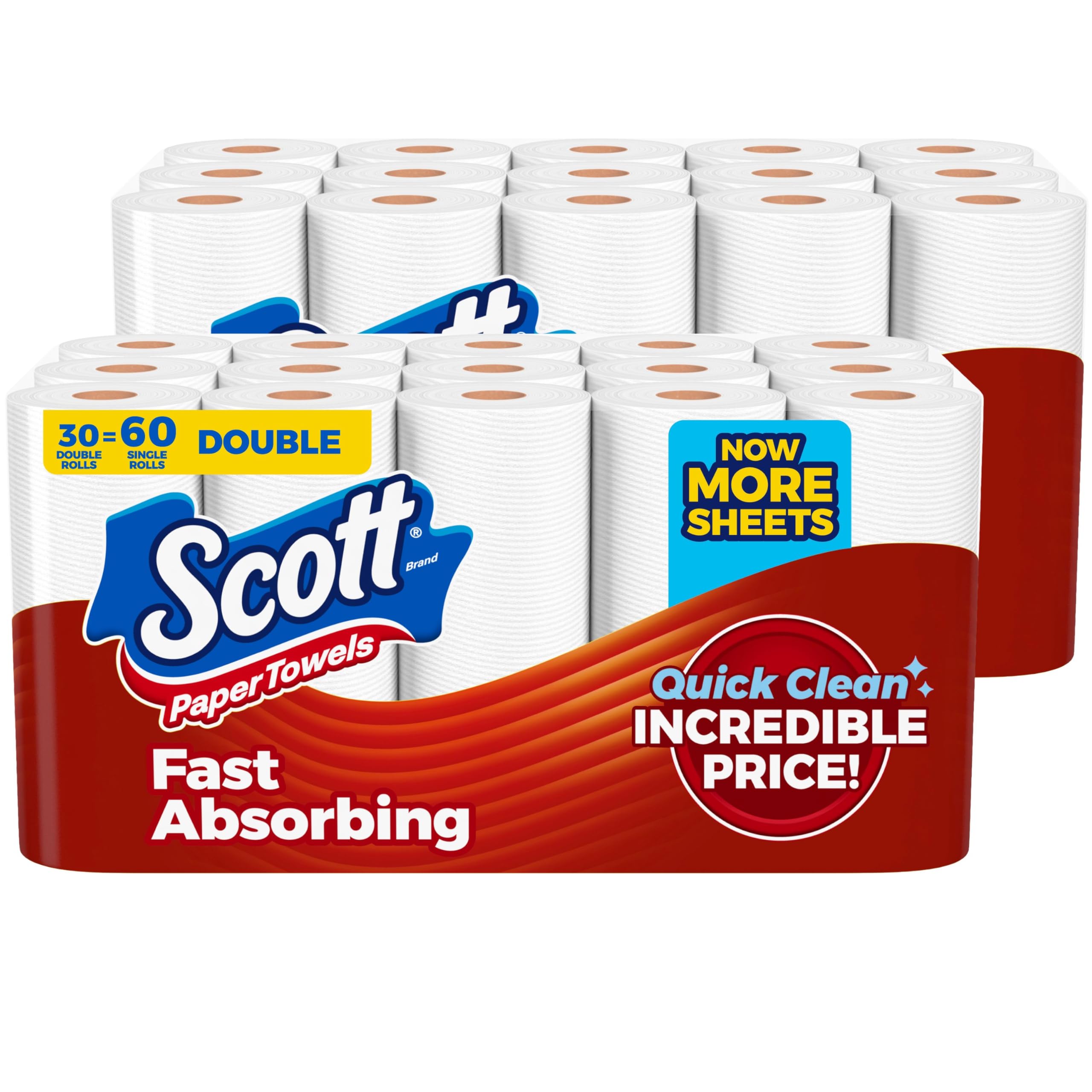 Toalhas De Papel Scott Choose-a-sheet 30 Double Rolls