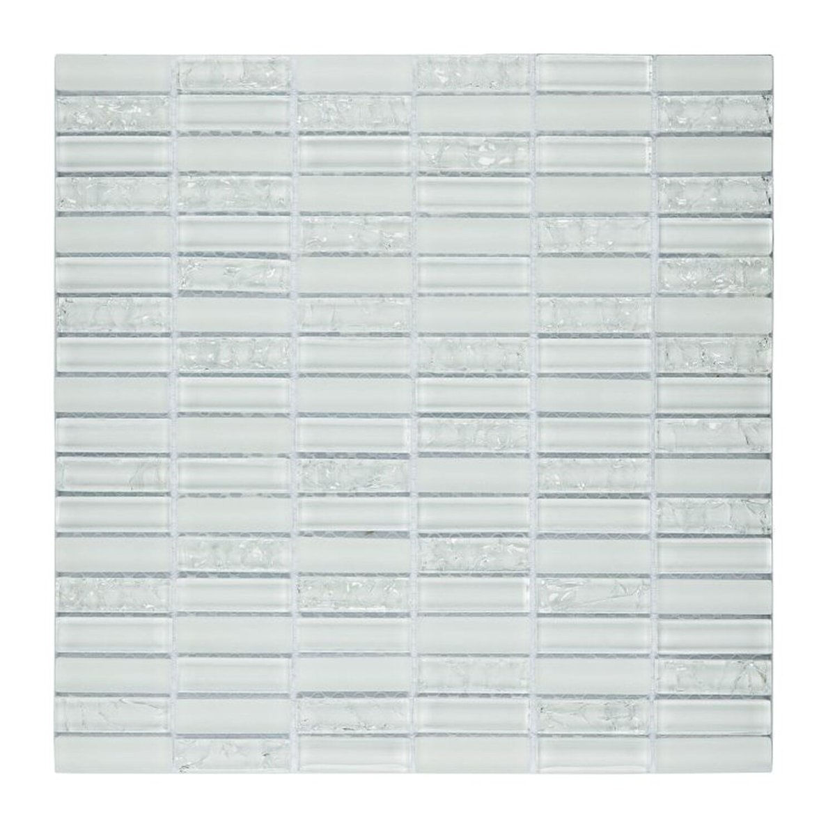 Kit 1m² Pastilha De Vidro E Mesclada 30cm X 30cm Branco