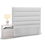 Cabeceira 90cm Greta Branco e 1 Mesa de Cabeceira Branco