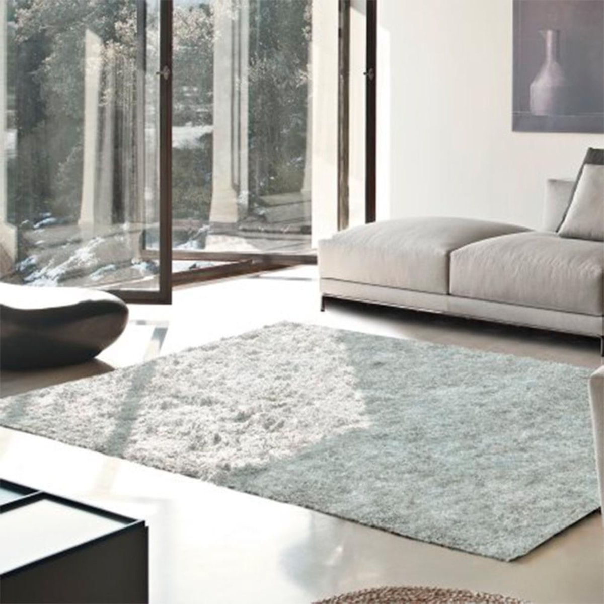 Tapete Luxo Macio 200x250cm Cinza Casa Dona