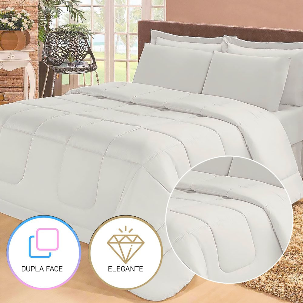 Jogo De Cama Casal Com Edredom Lençol Fronha Função Cobre Leito E Cobertor