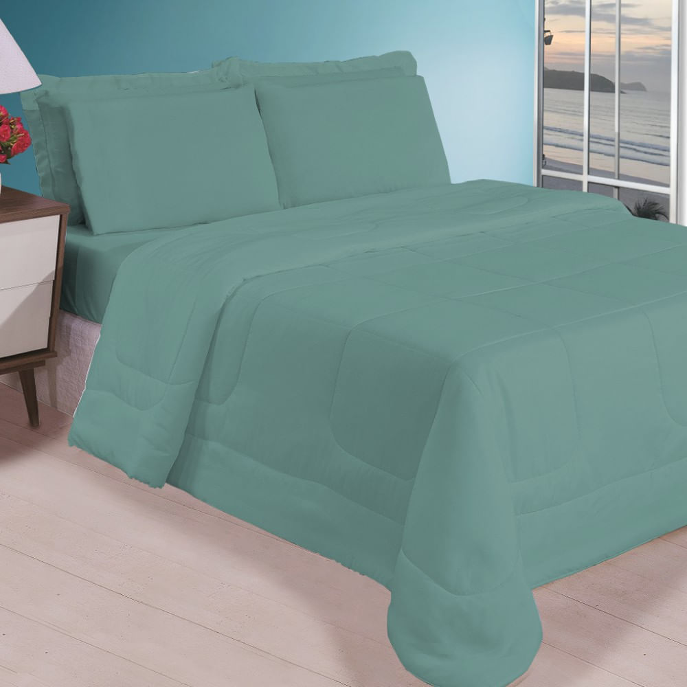 Kit 6 Pçs Aconchego Dupla Face Casal Queen Tiffany