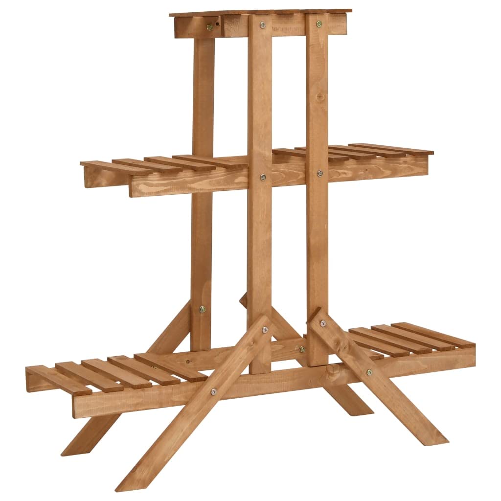Plant Stand Vidaxl Firwood 5 Camadas 32,7 X 9,8 X 32,7 Polegadas Marrom