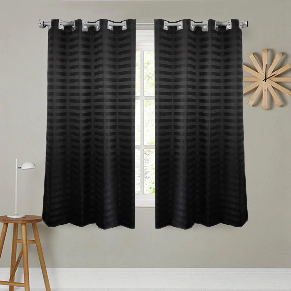 Cortina Tecido Jacquard 2.8 X 1.7 Preto