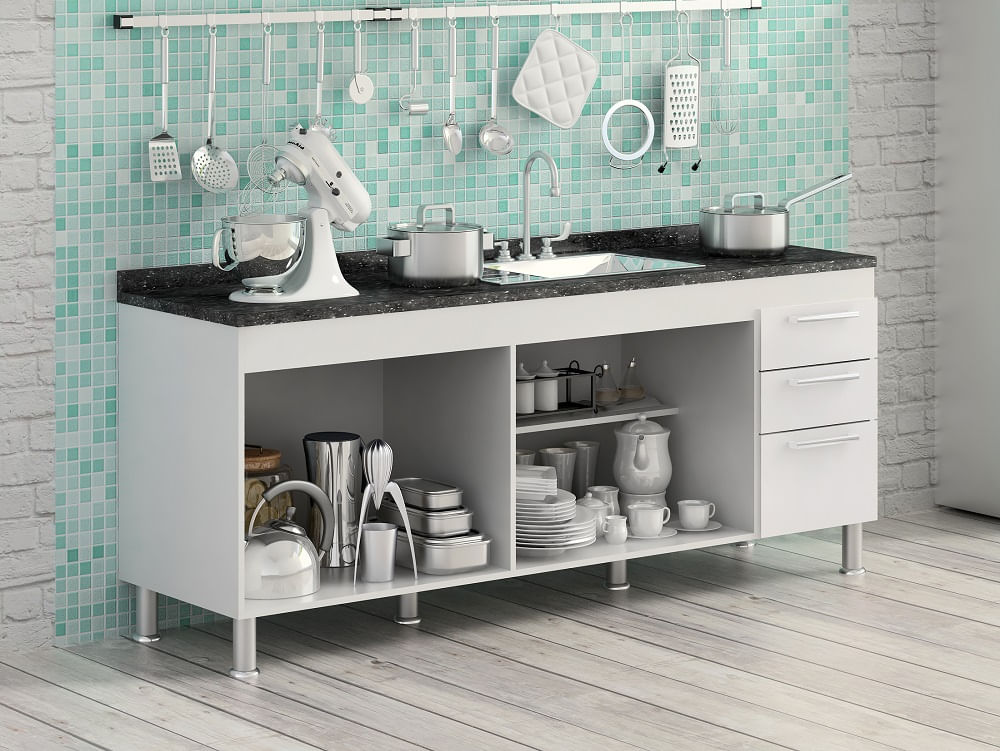 Gabinete De Pia Gemeos 2,00m Branco