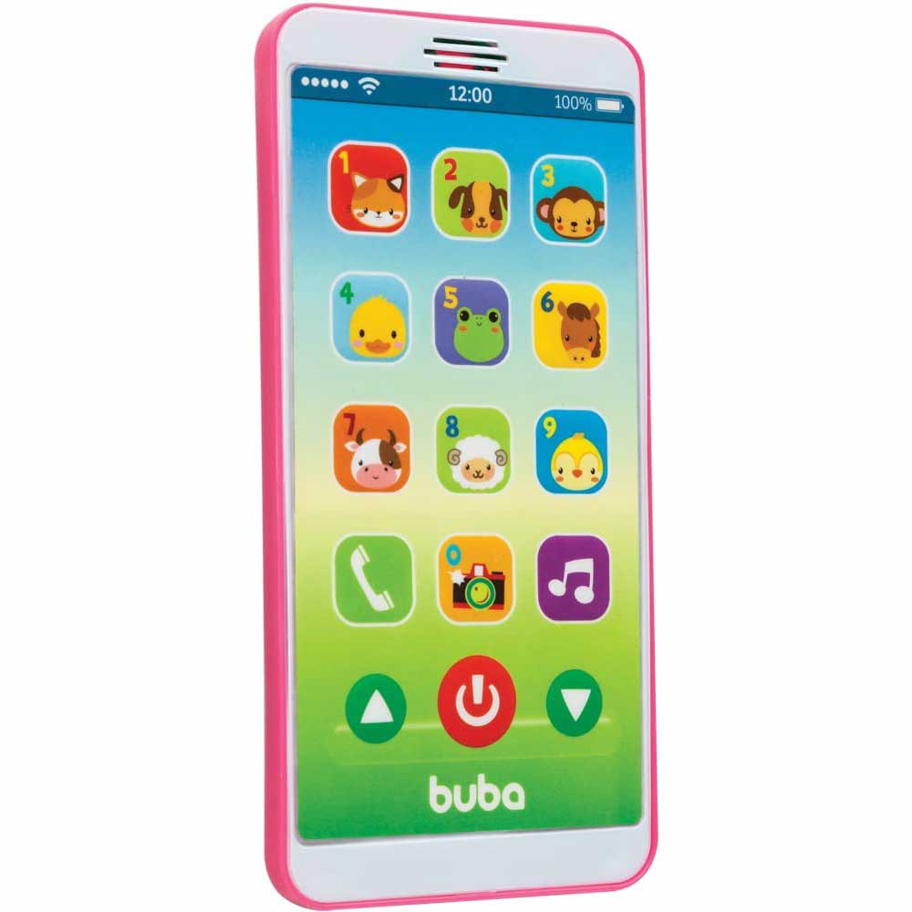 Telefone Infantil Com Sons Celular Baby Phone Rosa Buba