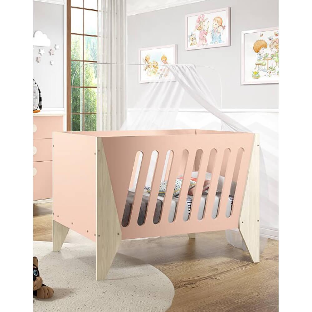Berço Mini Cama Hope - Rosa/natural