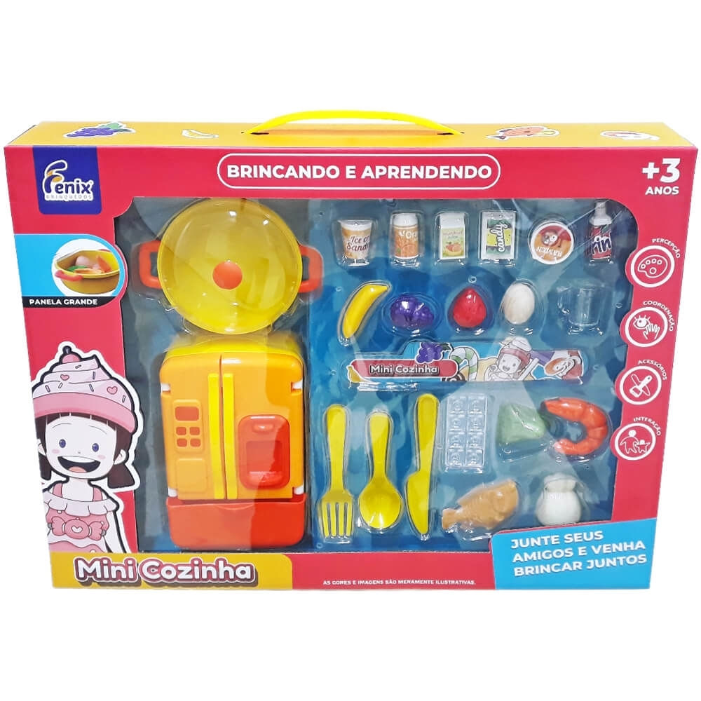 Mini Cozinha Divertida Com Geladeira Fenix