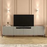 Rack Tv 85 Pol 260cm 4 Portas Brise Blen Grigio/preto I06 - Mpozenato