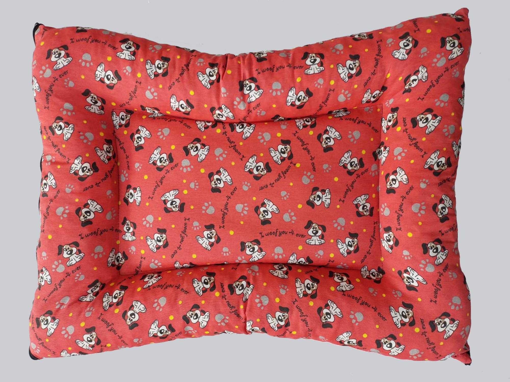 Colchonete Pet Confortável E Macio - Vermelho Estampado M