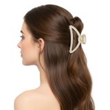 Presilha De Cabelo Metal Pedrarias Dourada - Presilha Piranha Prendedor Dourada Luxo Elegante Vintage - Panami