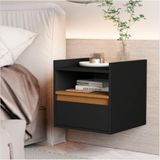 Mesa De Cabeceira Suspensa Com Gaveta Preto Nature