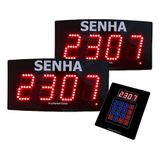 Conjunto 2 Painéis Senha Digital Multeletronic Com Teclado