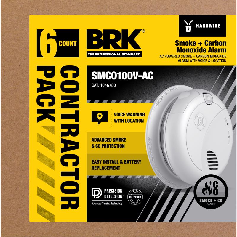 Detector De Fumaça E Monóxido De Carbono Brk 6 Pk Com Voz