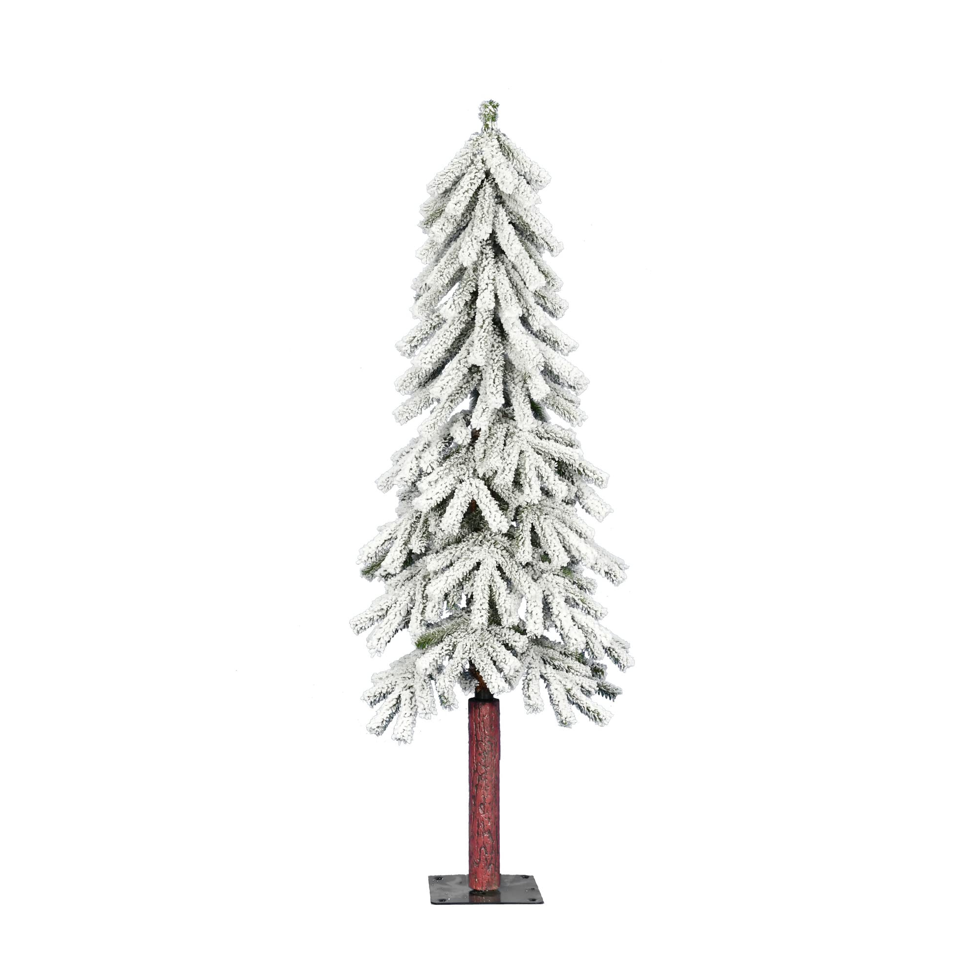 Árvore De Natal Vickerman Flocked Alpine De 1,2 M Com Tronco De Madeira