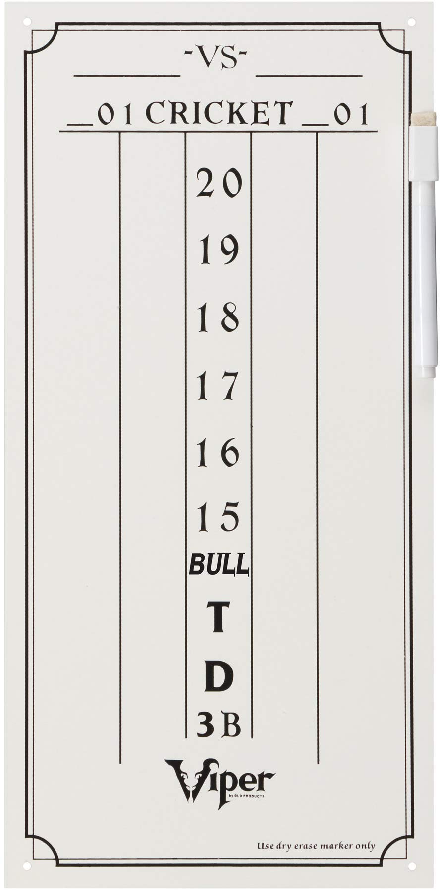 Dry Erase Scoreboard Viper Cricket E 01 Dart Games