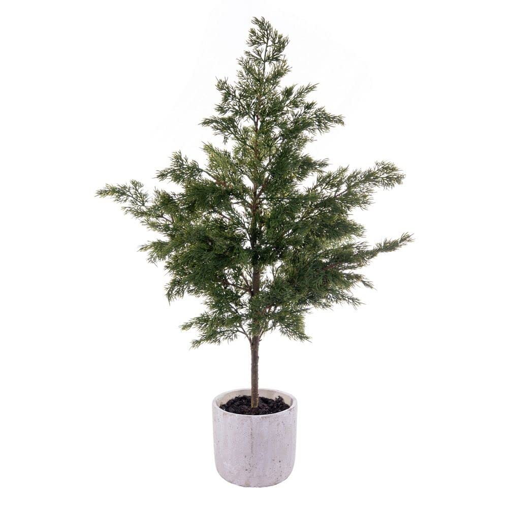 Muda De Cipreste Verde Artificial Em Vaso Vickerman 37cm