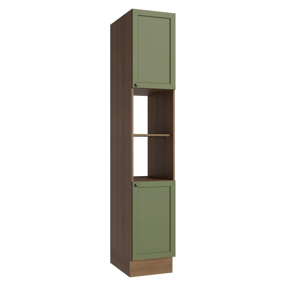 Paneleiro 40 Cm 2 Portas E 2 Nichos Rustic/Verde Vik Madesa