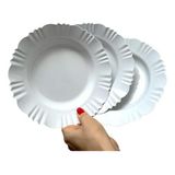 50 Prato Plástico Merenda Refeição Lanche Infantil Escolar