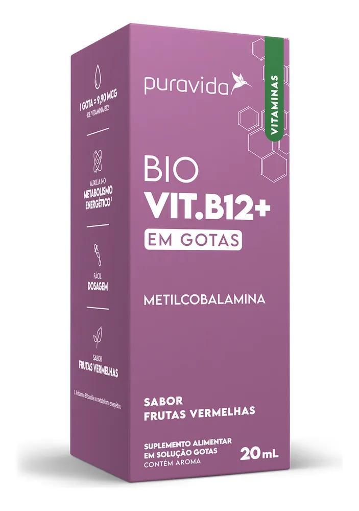 B12 Drops Metilcobalamina 20ml Sabor Frutas Vermelhas Puravi - Carrefour