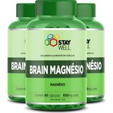 3 Potes Do Magnésio Treonato 500mg - Fórmula Exclusiva Com M