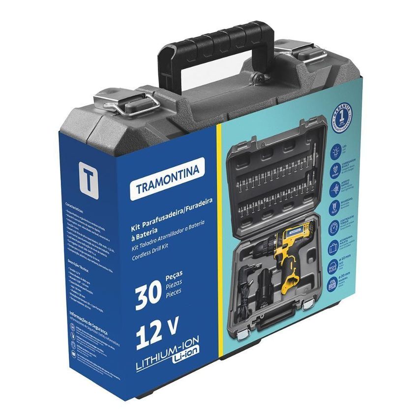 Parafusadeira Furadeira 12v À Bateria 30 Peças - Tramontina 42382230 - imagem 3
